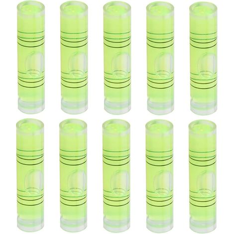 Lot de 10 Niveaux à Bulle universels de précision Verts, Niveau à Bulle en Acrylique 9,5 x 40 mm pour la Construction, l'accrochage de Tableaux et la Mise en Place de (1/5)