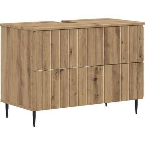 Mueble de lavabo para baño ZWOLLE Roble artisan vidaXL (1/5)