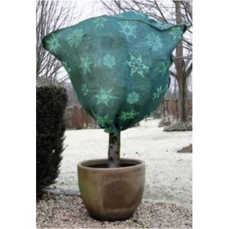 Housse d'hivernage en jute tissée imprimé hiver - Vert (1/3)