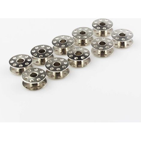Canette Industrielle - Lot de 10 - Plastique - Système BC-DB1 - Pour Singer Juki Brother - Argenté (1/5)