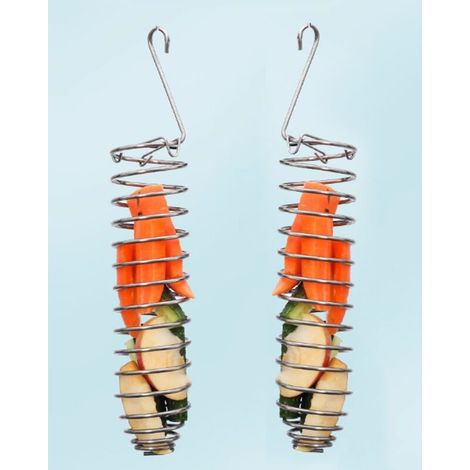 Mangeoire Suspendue pour Perroquet, 2PCS Paniers de Nourriture pour Perroquet Porte-Nourriture pour Oiseaux, Mangeoire à Fruits, Oiseaux Cage Alimentation Accessoires (1/5)
