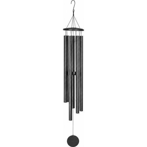 Carillon éolien en métal noir de 81 cm (32 pouces), décoration murale créative, carillon musical, cadeau commémoratif, 152 cm (60 pouces) argenté, 25 tubes (1/5)