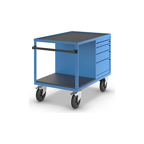 Carro de montaje  carga máx 500 kg  4 cajones  azul luminoso