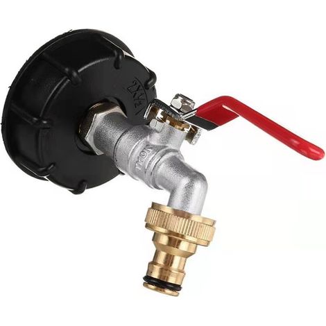 BEBUSINGOTO Tankadapter 1/2 Zoll Gewindeanschluss, 1000-l-Tankhahn, Regenwassersammelhahn, Auslasshahn, Ventilanschluss, Gartenschlaucharmaturen (1/5)