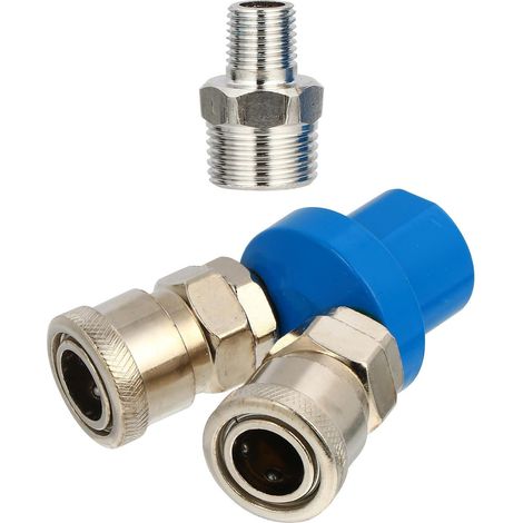 eur Rapide Pneumatique Type C en Fonte et Acier Résistant la Corrosion, Facile à Transporter, pour Raccord de Tuyau Compresseur D'air, 1 Set (1/5)
