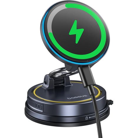 VC2 Flex Pro 15W Magsafe Car Charger, Induction Car Phone Holder, Magnetic Wireless Charger, Adjustable 720° and Foldable for 17 16 15 14 13 Pro Max (1/5)