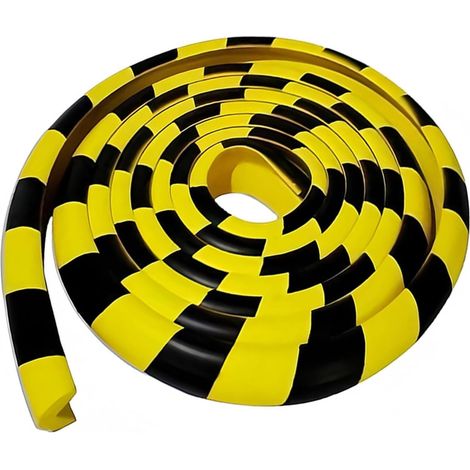 Protector de esquinas de espuma, 5 m, protector de bordes de espuma, protector de esquinas de espuma, negro y amarillo, protector de esquinas amarillo/negro, protector de bordes en forma de L, autoadh (1/5)