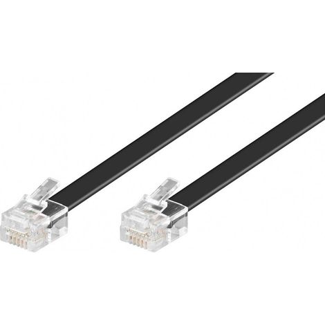 Goobay RJ12 Anschlußkabel 10m,sw,St/St 50323