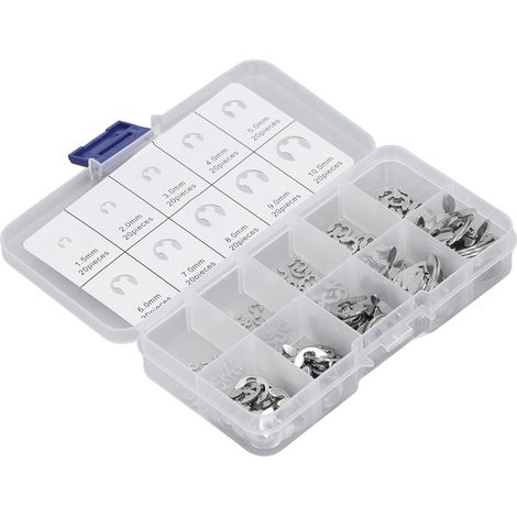 Kit de 200 circlips en acier inoxydable de haute résistance à la tension, pour roulements. (1/5)