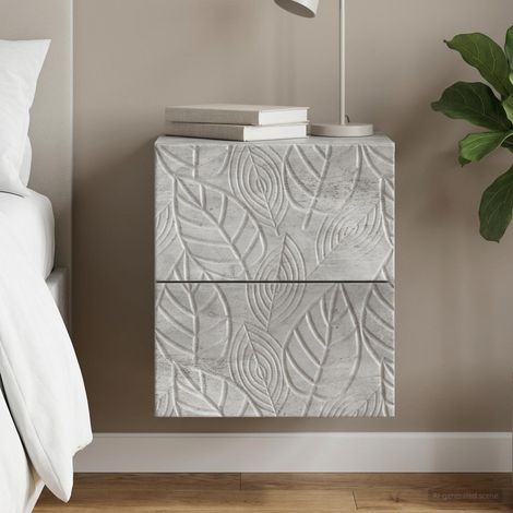 vidaXL Wall-Mounted Bedside Cabinet Concrete Grey 34.5 x 33 x 40 cm (1/5)