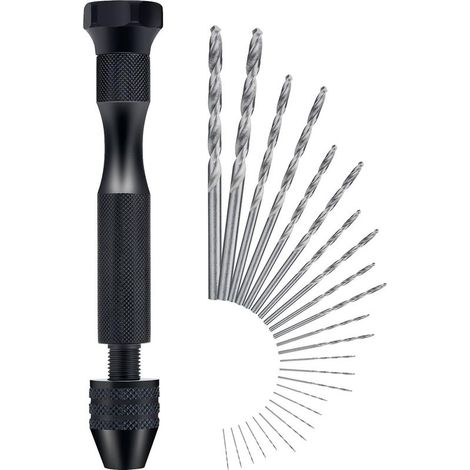 Taladro manual - Mini taladro manual de aluminio 25 y broca helicoidal para nogal, ámbar, oliva, nuez (1/5)