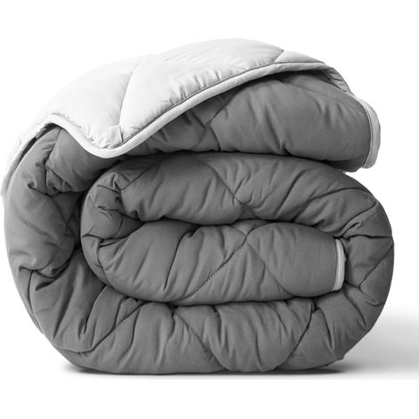Couette réversible en duvet alternatif toutes saisons pour lit simple/lit simple XL, parfaite pour literie de dortoir, microfibre douce respirante, extra longue, insert (1/5)