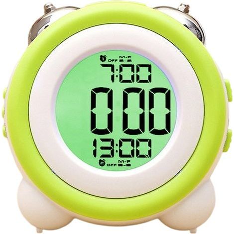 Horloge électronique à écran LCD, horloge de chambre, horloge numérique Bell, grand réveil à cloche, horloge étudiante, génération (1/5)