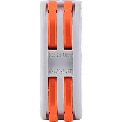 Connecteur électrique PCT2-2 10 pièces, domino rapide 2 entrées 2 sorties, borne de câblage à bouton-poussoir, monochrome (1/5)