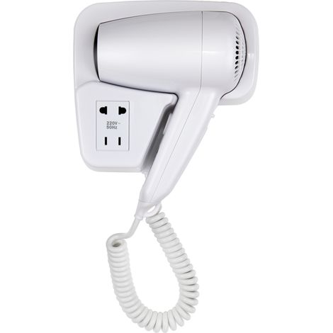 Asciugacapelli Phon da parete regolabile compatto con presa rasoio Hotel 1300 Watt HD20N Stark