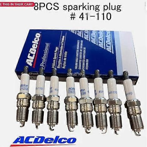 Lot de 8 bougies d'allumage iridium authentiques 41-110 (réf. 12621258) pour moteurs Chevy et GMC 4.8L, 5.3L et 6.0L.