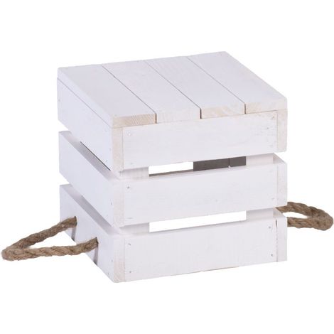 iWerk Holzbox mit Kordel Tragegriff S 18 x 18 x 17 cm Aufbewahrungsboxen (1/2)