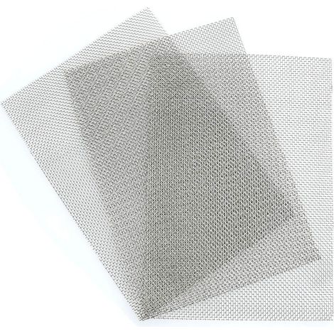3PCS Grille Métallique,Acier Inoxydable 304L,Maille 10,Filtration Industrielle,Anti Insecte