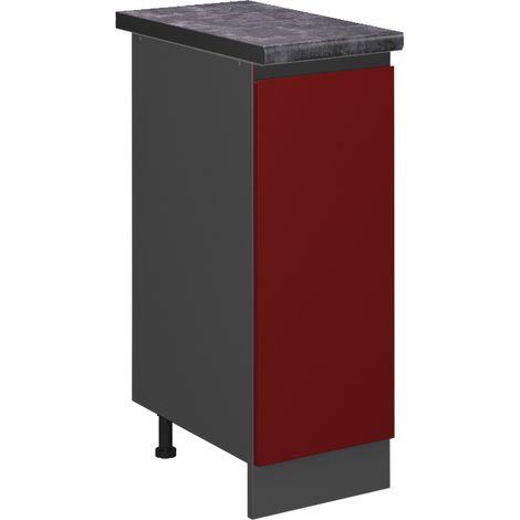 Armadio cucina dispensa alto R-Line, Rosso, 30 cm , PL Antracite, Vicco
