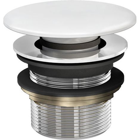 Aquatop – Bonde clic-clac Clearwater à clapet pour baignoires sans trop-plein – Système de trop-plein automatique – Finition blanc brillant (1/2)