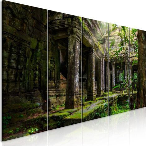 Tableau Preah Khan (5 Parties) Étroit - 225 x 90 cm (1/3)