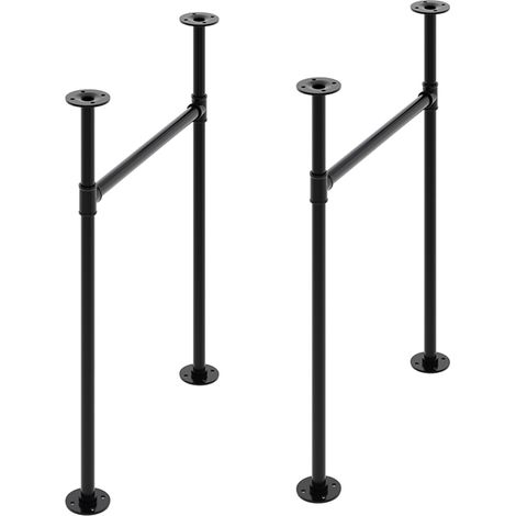 2 Pcs Black H-shaped Iron Table Legs