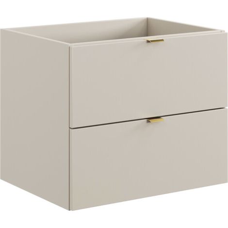 Meuble sous vasque suspendu 2 tiroirs DALIA cachemire 50 cm-Largeur 50 cm (1/5)
