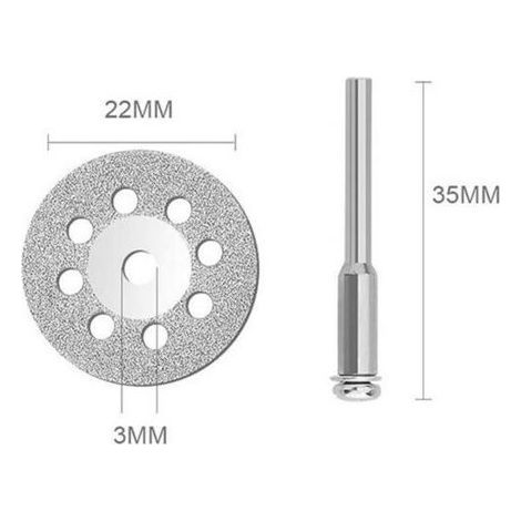 24pcs Diamond Cutting Wheels, 22mm Dia Cutting Discs, with 4pcs 3mm Replacement Mandrels, for Dremel Rotary Tools (1/5)