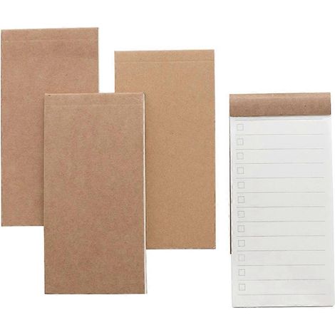 Lot de 4 blocs-notes en papier kraft, mémos portables pour listes de tâches et fournitures de bureau (1/5)
