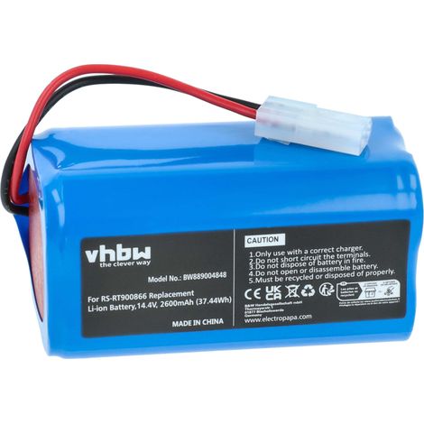 vhbw batteria compatibile con Rowenta Explorer 60, 60 Allergy Connect, 45 Aqua, 50 home cleaner (2600mAh, 14,4V, Li-Ion, senza custodia)