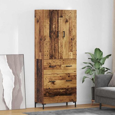 vidaXL  Highboard  Old Wood 69.5 x 34 x 180 cm Engineered Wood