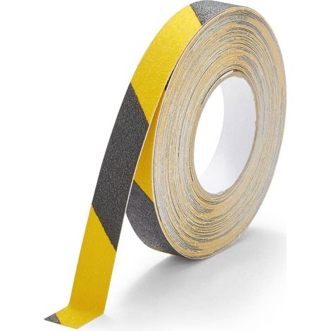 Durable Nastro antiscivolo standard Duraline Grip color, 25 mm x 15 m, per fissare scale, rampe, giallo/nero, 1081130 (1/4)