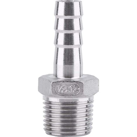 Connecteur BSP 1/8 " 3/4" de Queue Tuyau Barb Filetage Fil D'acier Inoxydable SS304 Pour le Produit Chimique, Chauffage L'eau, Tuyauterie Mécanique(1 point = 6mm) - 4 point=1/212mm (1/3)