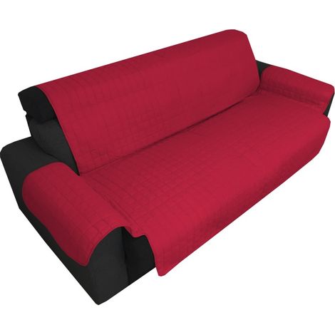 Couverture de canapé BX SALVADIVANO ÉLÉGANCE RÉSISTANT AUX TACHES MATELASSÉ SUPÉRIEURE LISSE BORDEAUX 2 PLACES sièges cm. 115 (1/5)