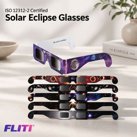 Lunettes Éclipse Solaire Lot de 5 - ISO 12312-2 CE - Carton Rigide - Observation Sûre (1/5)
