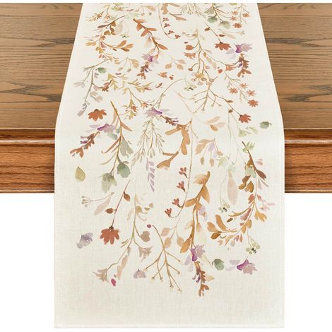 Chemin de table à motifs citrouille et feuille d'érable pour la cuisine, la salle à manger, les fêtes et la décoration de table basse - 30 x 180 cm (polyester) - Style 5