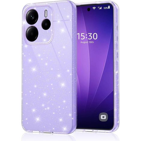 Handyhülle für Xiaomi Redmi Note 14 4G EU, Glitzer Silikon, Lila (1/5)