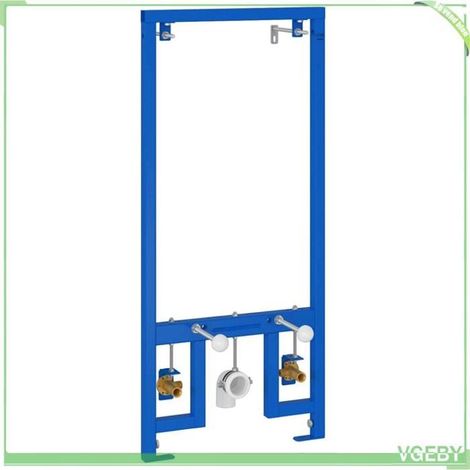 Support mural de salle de bain - FAFEISY - 4106573 - Bleu - Hauteur réglable 112–135 cm - Acier revêtement poudre (1/5)