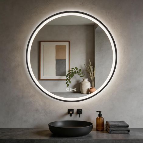Miroir Rond Salle de Bain avec éclairage 80cm (1/5)