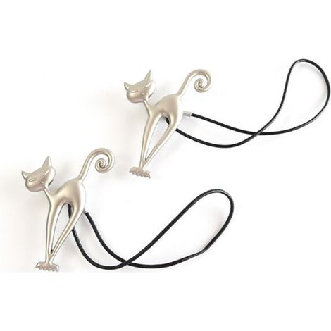 Pack of magnetic curtain tiebacks, magnetic curtain holder, curtain buckle, lovely cat pattern, curtain clips, curtain accessories for home, living room, bedroom, office, YMYNY (1/3)