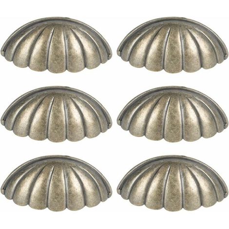 6PCS Shell Knobs Retro Nautical Door Knobs Cabinet Drawer Chest Drawer Knobs Sea Dresser Knobs Kitchen Furniture Cupboard Cabinet Knobs (1/5)