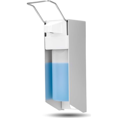 Distributeur de Savon 500ML Distributeur Savon Mural Distributeur de Savon avec Pression sur Les Coudes Distributeur de Savon pour Désinfectants et Savons pour Les Mains,Aluminium (1/5)
