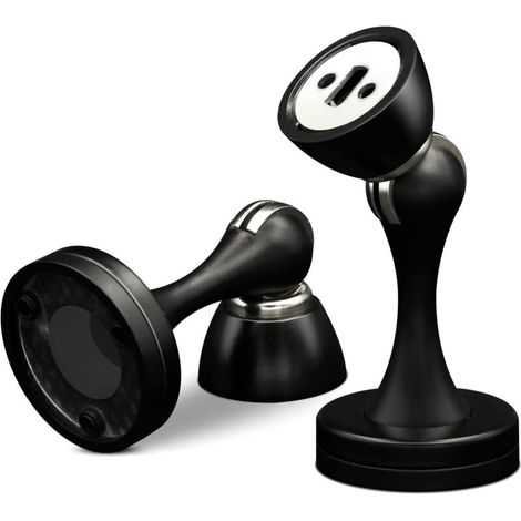 Lot de 2 butées de porte magnétiques en acier inoxydable - Noir - Résistantes - Pour plinthes, garder la porte ouverte (1/5)