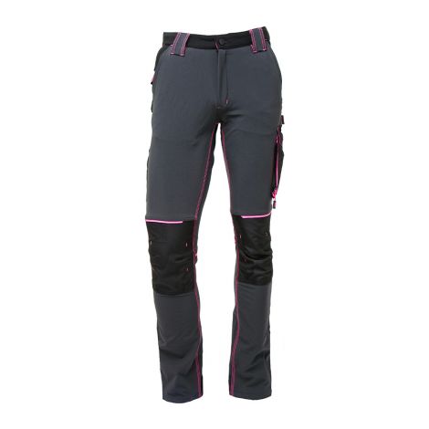 Pantalon de travail ATOM LADY Grey Fucsia Taille XS UPOWER (1/7)