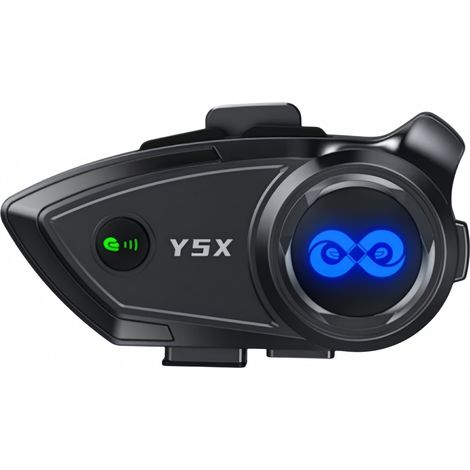 Intercom haut de gamme à 4 voies, casque Bluetooth 5.3 pour moto avec réduction de bruit CVC et multitâche audio, haut-parleurs de casque d'une portée de 3000 m (1/5)