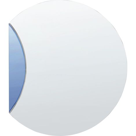 Specchio moderno da parete di forma rotonda con ganci Blu Cambrai