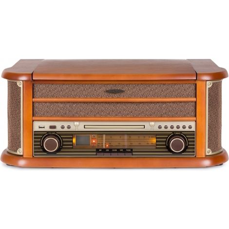 Reflexion HIF2002 - Equipo de Alta fidelidad Retro con Tocadiscos 33/45/78, Bluetooth 5.0 y codificación USB, Reproductor de CD/MP3, Reproductor de Cassette, Radio FM/Am, Carcasa de Madera, Mando a