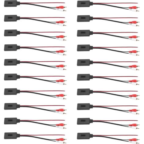 20 adaptadores para coche, módulo de audio auxiliar inalámbrico RCA universal, cable de música