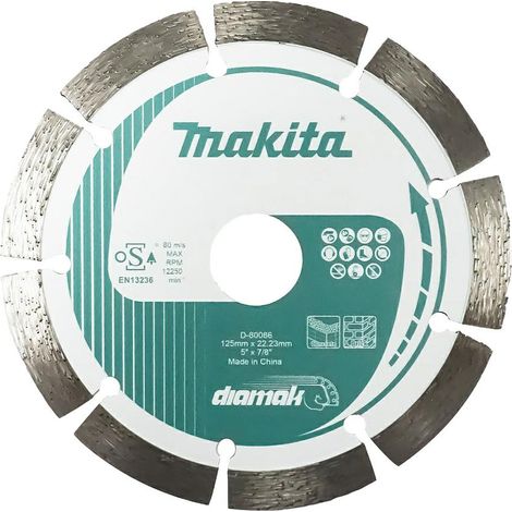 Makita D-80086  Diamanttrennscheibe Durchmesser 125 mm Bohrungs-Ø 22.23 mm Beton, Ziegel, Kalksandst