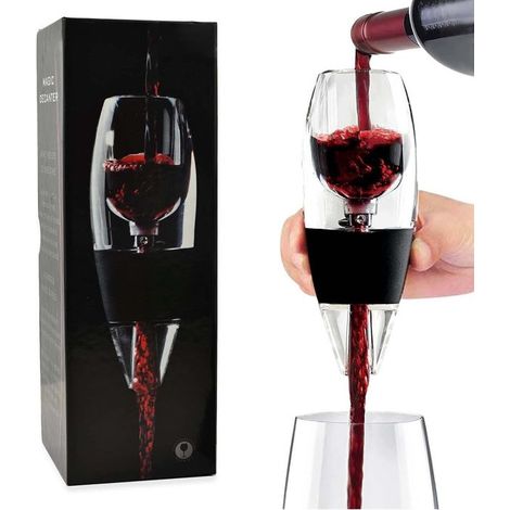 Carafe filtrante à décanter vin en verre cristal bouteille blanc original rouge cadeau récipient - Lazozo - verre de vin aérateur (1/5)
